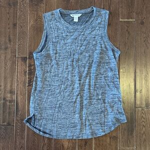 Athleta Heathered Light Blue-Gray Sleeveless Muscle Tank